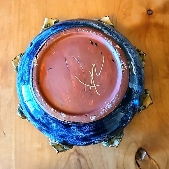 Majolica Style Pottery Turtle 🐢 Planter Dish Bowl - Picture 3 of 5